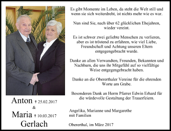 Anzeige von Anton  Gerlach von MGO