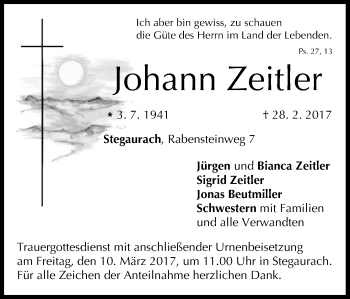 Anzeige von Johann Zeitler von MGO