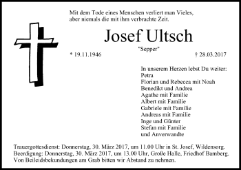 Anzeige von Josef Ultsch von MGO