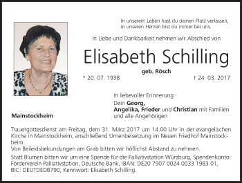 Anzeige von Elisabeth Schilling von MGO