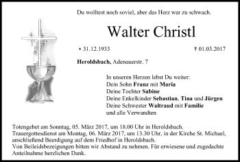 Anzeige von Walter Christl von MGO