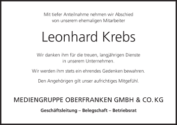 Anzeige von Leonhard Krebs von MGO