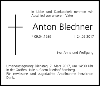 Anzeige von Anton Blechner von MGO