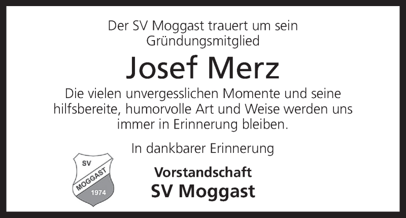  Traueranzeige für Josef Merz vom 03.03.2017 aus MGO
