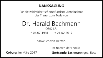 Anzeige von Harald Bachmann von MGO