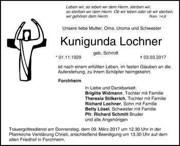 Anzeige von Kunigunda Lochner von MGO