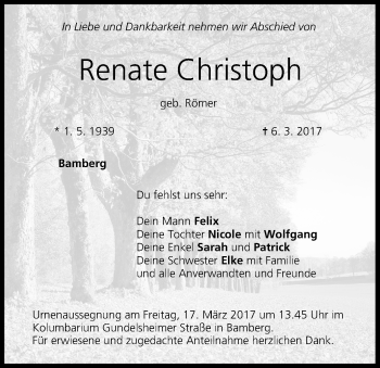 Anzeige von Renate Christoph von MGO