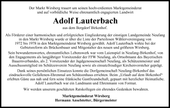 Anzeige von Adolf Lauterbach von MGO