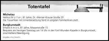 Anzeige von Totentafel vom 11.03.2017 von MGO