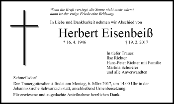 Anzeige von Herbert Eisenbeiß von MGO