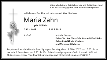 Anzeige von Maria Zahn von MGO