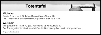 Anzeige von Totentafel vom 28.03.2017 von MGO