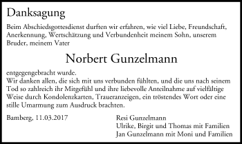 Anzeige von Norbert Gunzelmann von MGO
