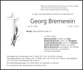 Anzeige von Georg Bremerein von MGO