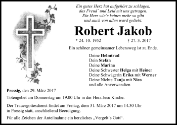 Anzeige von Robert Jakob von MGO