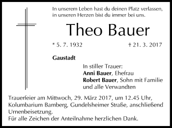 Anzeige von Theo Bauer von MGO