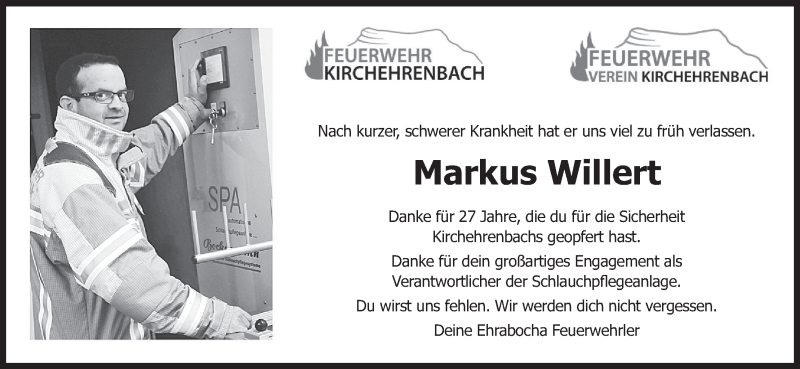  Traueranzeige für Markus Willert vom 06.03.2017 aus MGO
