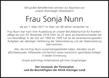 Anzeige von Sonja Nunn von MGO