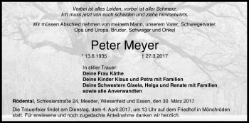 Anzeige von Peter Meyer von MGO