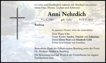 Anzeige von Anni Nehrdich von MGO