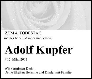 Anzeige von Adolf Kupfer von MGO