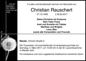 Anzeige von Christian Rauschert von MGO