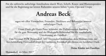 Anzeige von Andreas Beck von MGO