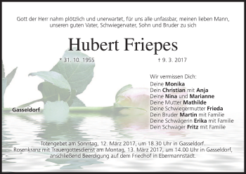Anzeige von Hubert Friepes von MGO