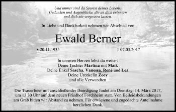 Anzeige von Ewald Berner von MGO