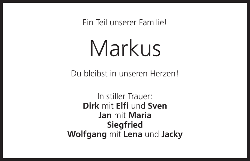  Traueranzeige für Markus Willert vom 04.03.2017 aus MGO