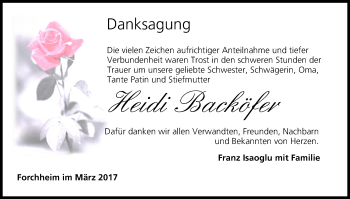Anzeige von Heidi Backöfer von MGO