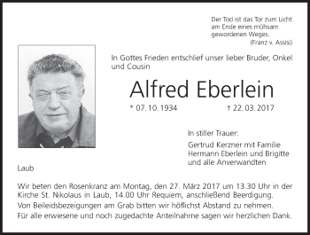 Anzeige von Alfred Eberlein von MGO