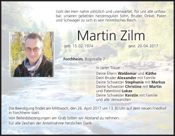 Anzeige von Martin Zilm von MGO