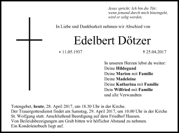Anzeige von Edelbert Dötzer von MGO