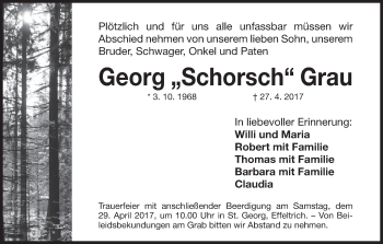 Anzeige von Georg Grau von MGO