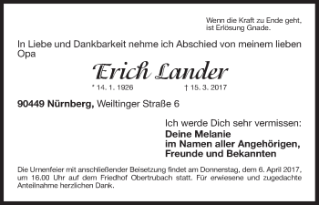 Anzeige von Erich Lander von MGO