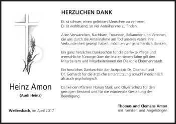 Anzeige von Heinz Amon von MGO