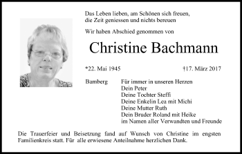 Anzeige von Christine Bachmann von MGO