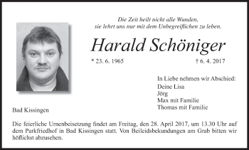 Anzeige von Harald Schöniger von MGO