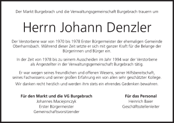 Anzeige von Johann Denzler von MGO