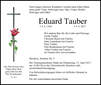 Anzeige von Eduard Tauber von MGO