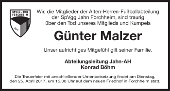 Anzeige von Günter Malzer von MGO