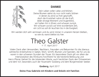 Anzeige von Theo Galster von MGO
