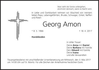 Anzeige von Georg Amon von MGO