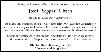 Anzeige von Josef Ultsch von MGO