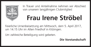 Anzeige von Irene Ströbel von MGO