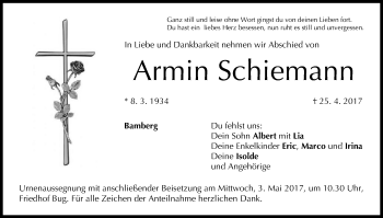 Anzeige von Armin Schiemann von MGO