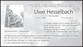 Anzeige von Uwe Hesselbach von MGO