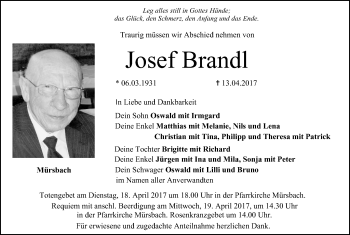 Anzeige von Josef Brandl von MGO