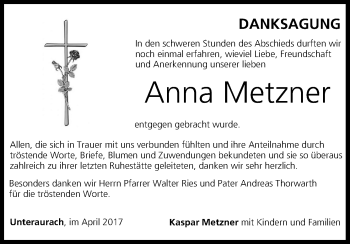Anzeige von Anna Metzner von MGO